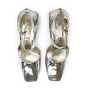 CROC MARY JANE SILVER PUMPS