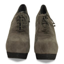 SUEDE LACED PLATFORM GREY PUMPS & HEELS