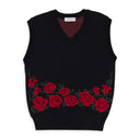 FLORAL BLACK SWEATER VESTS