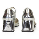 CROC MARY JANE SILVER PUMPS