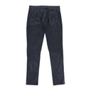 FAUX LEATHER PANEL NAVY TROUSER
