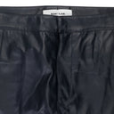 FAUX LEATHER PANEL NAVY TROUSER