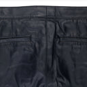 FAUX LEATHER PANEL NAVY TROUSER