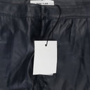 FAUX LEATHER PANEL NAVY TROUSER