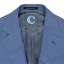 SINGLE BREASTED WOOL AND SILK BLUE SUIT