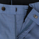 SINGLE BREASTED WOOL AND SILK BLUE SUIT