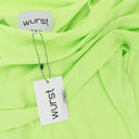 OFF THE SHOULDER W ONE STRAP LIME GREEN MAXI DRESS
