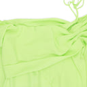 OFF THE SHOULDER W ONE STRAP LIME GREEN MAXI DRESS