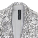 OVERLAPPING SEQUIN SINGLE BREASTED SILVER JACKET
