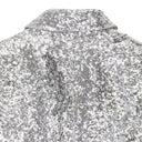 OVERLAPPING SEQUIN SINGLE BREASTED SILVER JACKET