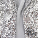 OVERLAPPING SEQUIN SINGLE BREASTED SILVER JACKET