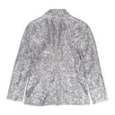 OVERLAPPING SEQUIN SINGLE BREASTED SILVER JACKET
