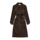 VELOUR COTTON BROWN TRENCH COAT