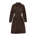 VELOUR COTTON BROWN TRENCH COAT