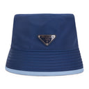 NYLON REVERSIBLE LOGO BLUE BUCKET HAT