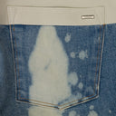CONTRAST WITH LEATHER BLEACH INDIGO WHITE SKINNY JEANS