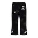 EXCLUSIVE PATCH FLARE BLACK SWEATPANTS