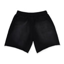 SCREEN PRINTED BLACK SHORTS