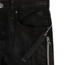 MX2 LEATHER BLACK/SILVER JEANS