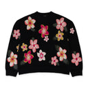 FLOWERS INTARSIA BLACK SWEATER