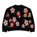 FLOWERS INTARSIA BLACK SWEATER