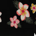 FLOWERS INTARSIA BLACK SWEATER