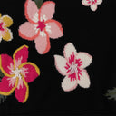 FLOWERS INTARSIA BLACK SWEATER