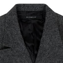 HERRINGBONE DOUBLE-BREASTED GRAY BLAZER