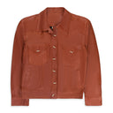 TERRACOTA TRUCKER LEATHER JACKET