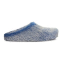 LONG HAIR CALFSKIN FUSSBETT SABOT BLUE LILAC SLIPPERS