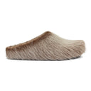 LONG HAIR CALFSKIN FUSSBETT SABOT SOFT BEIGE SLIPPERS