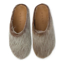 LONG HAIR CALFSKIN FUSSBETT SABOT SOFT BEIGE SLIPPERS