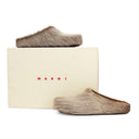 LONG HAIR CALFSKIN FUSSBETT SABOT SOFT BEIGE SLIPPERS