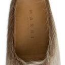 LONG HAIR CALFSKIN FUSSBETT SABOT SOFT BEIGE SLIPPERS