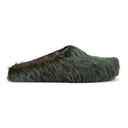 LONG HAIR CALFSKIN FUSSBETT SABOT BLUE SODALITE SLIPPERS