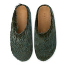 LONG HAIR CALFSKIN FUSSBETT SABOT BLUE SODALITE SLIPPERS