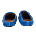 LONG HAIR CALFSKIN FUSSBETT SABOT MAZARINE BLUE SLIPPERS