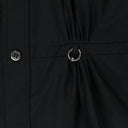 BLACK PLEATS BUTTON-DOWN SHIRT