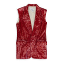 RED SEQUIN SLEEVELESS BLAZER