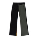 BLACK PRINT PANEL YIANNIS ISLAND STRAIGHT JEANS