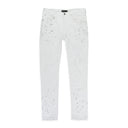 WHITE OPTIC PAINT BLOWOUT SKINNY JEANS