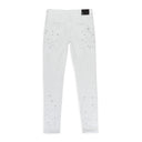 WHITE OPTIC PAINT BLOWOUT SKINNY JEANS