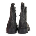 D-HAMMER DENIM ZIPPER BOOT WITH BUCKLE LOGO