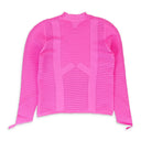PINK BUBBLEGUM RIB KNIT MOCK SWEATER