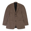 BROWN HOUNDSTOOTH NOTCH LAPEL BLAZER