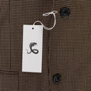 BROWN HOUNDSTOOTH NOTCH LAPEL BLAZER