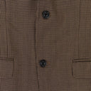 BROWN HOUNDSTOOTH NOTCH LAPEL BLAZER