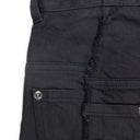 BLACK FRAYED STRAIGHT-FIT JEANS