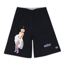 BLACK COOL DRY FLEECE SHORTS