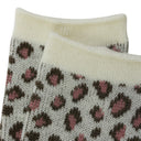 CREAM LEOPARD PATTERN CREW SOCKS